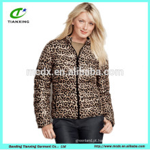 Casaco de pele para mulheres Leopard down Jacket